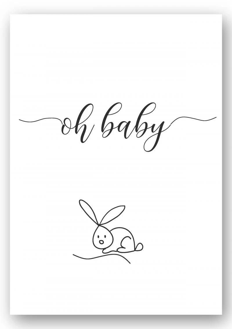 Wandbild "oh Baby" mit Hase