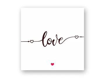 Holzbild "love" mit rotem Herz