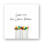 Holzbild "das Leben feiern" bunte Gläser