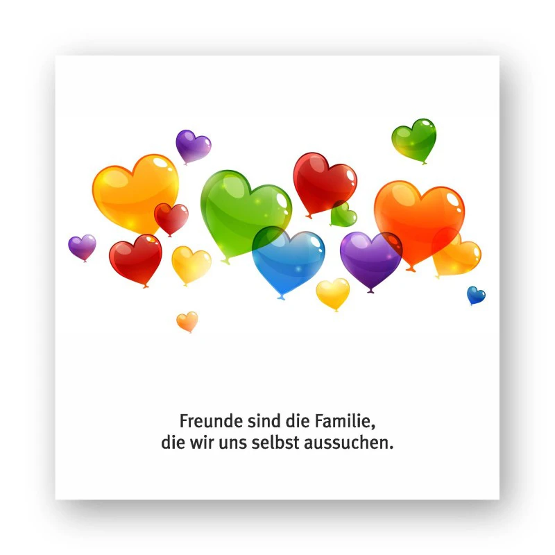 Holzbild "Freunde" bunte Ballons