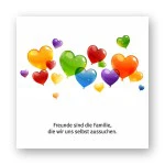 Holzbild "Freunde" bunte Ballons