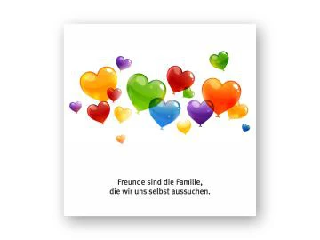 Holzbild "Freunde" bunte Ballons