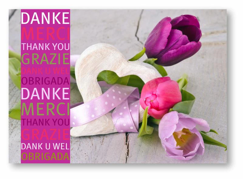 Postkarte "Danke Tulpen"