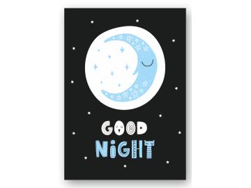 Wandbild good night - hellblau