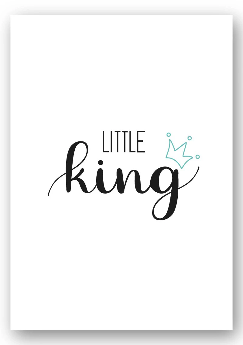 Wandbild little king - türkis