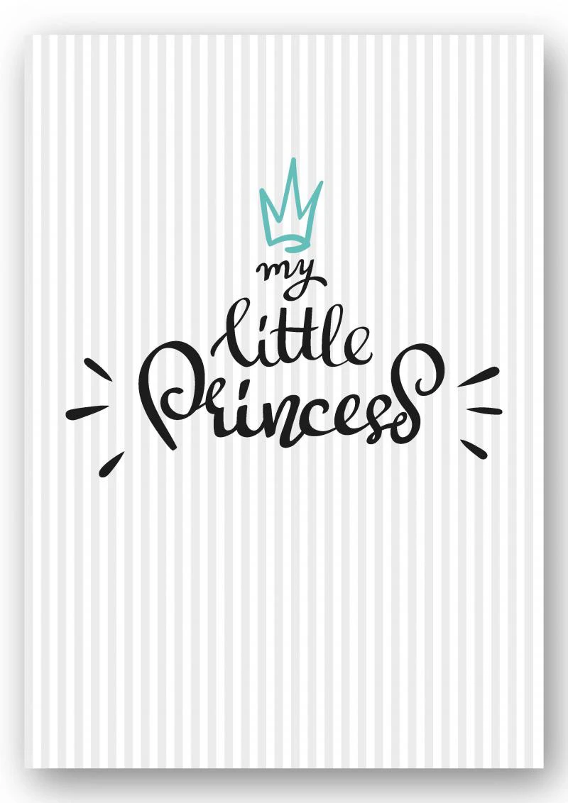 Wandbild "my little princess" stripes grau