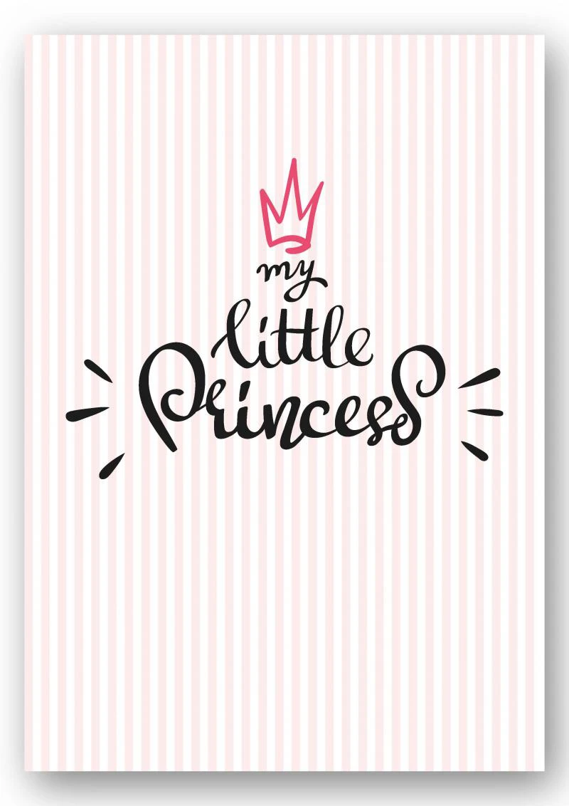 Wandbild "my little princess" stripes rosa