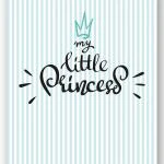 Wandbild "my little princess" stripes türkis