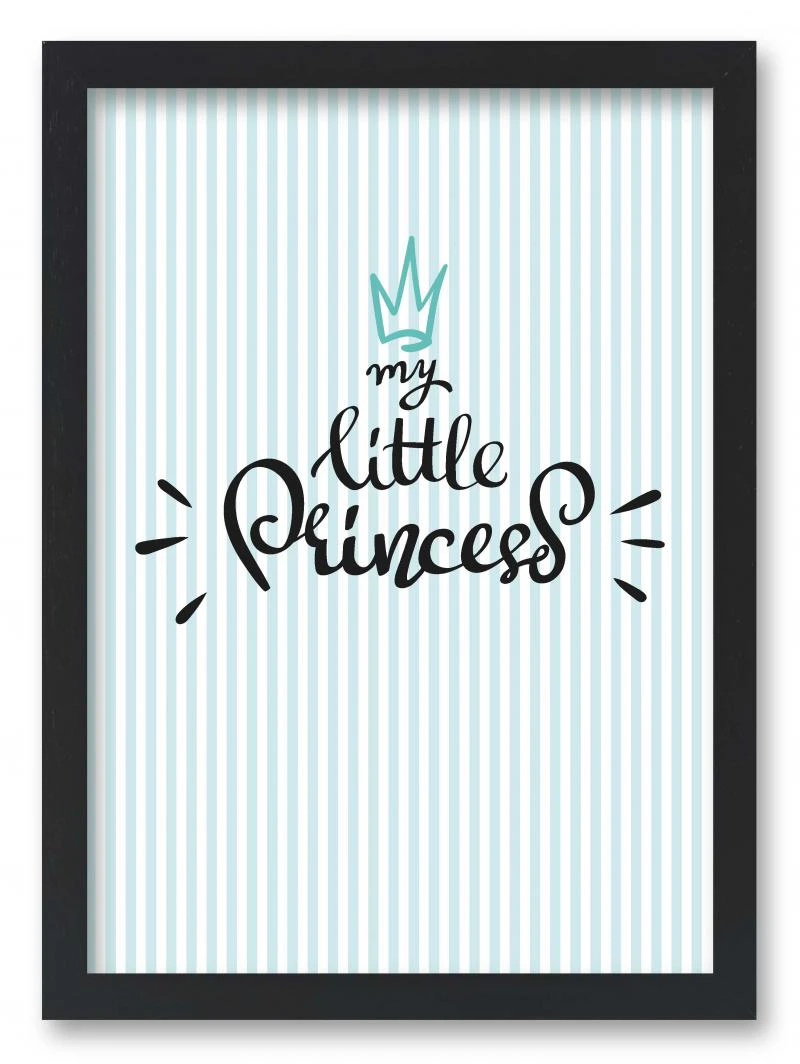 Wandbild "my little princess" stripes türkis