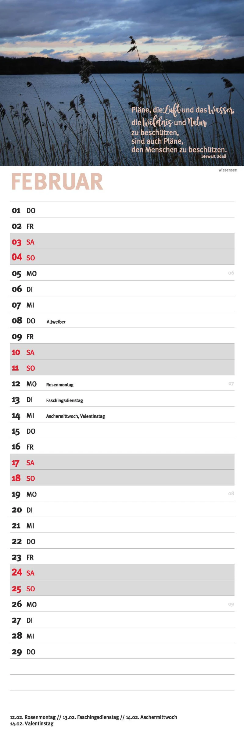 Westerwald Streifenkalender - 02
