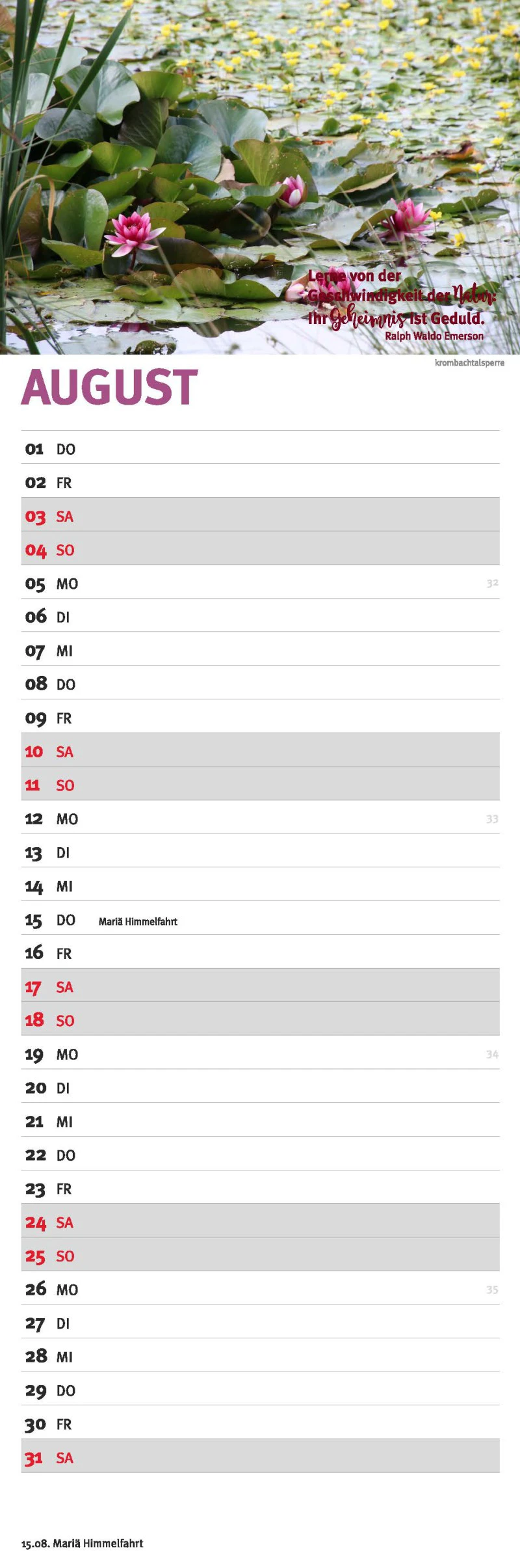 Westerwald Streifenkalender - 02